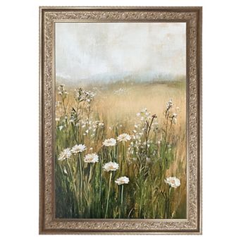 Masterpiece A Few White Flowers Framed Canvas Wall Art