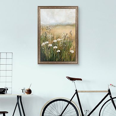 Masterpiece A Few White Flowers Framed Canvas Wall Art