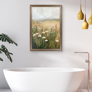 Masterpiece A Few White Flowers Framed Canvas Wall Art