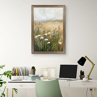 Masterpiece A Few White Flowers Framed Canvas Wall Art