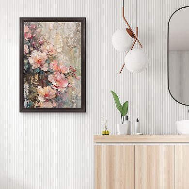 Masterpiece Blushing Blooms Framed Floral Canvas Wall Art