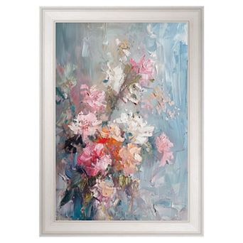 Masterpiece Abstract Pink Bouquet Framed Canvas Wall Art