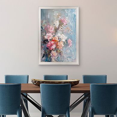 Masterpiece Abstract Pink Bouquet Framed Canvas Wall Art