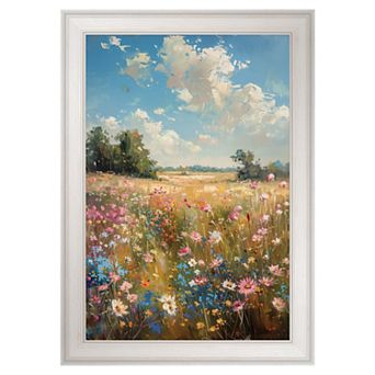 Masterpiece Field of Flowers Framed Canvas Wall Art