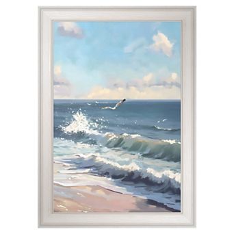 Masterpiece Flying Over the Waves Framed Canvas Wall Art
