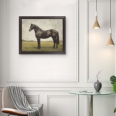 Masterpiece Expresso Horse Framed Canvas Wall Art