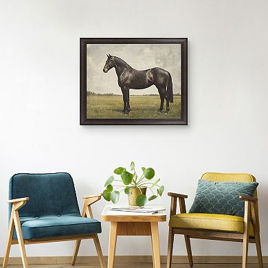 Masterpiece Expresso Horse Framed Canvas Wall Art