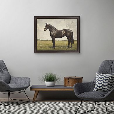Masterpiece Expresso Horse Framed Canvas Wall Art