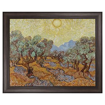Masterpiece Olive Tree by Vincent Van Gogh Framed Canvas Wall Art