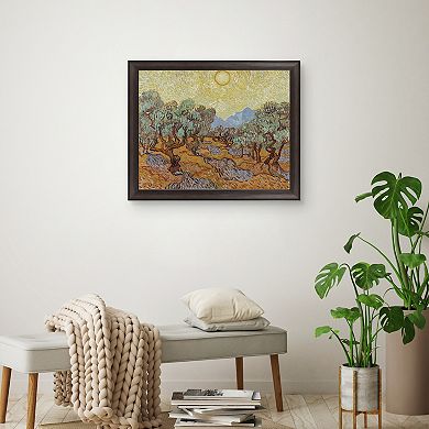 Masterpiece Olive Tree by Vincent Van Gogh Framed Canvas Wall Art
