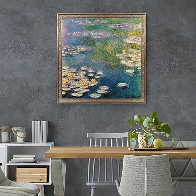 Masterpiece Waterlilies at Giverny by Claude Monet Framed Canvas Wall Art