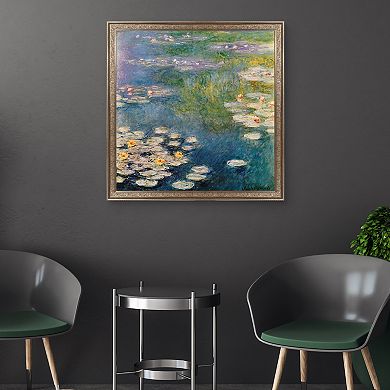 Masterpiece Waterlilies at Giverny by Claude Monet Framed Canvas Wall Art