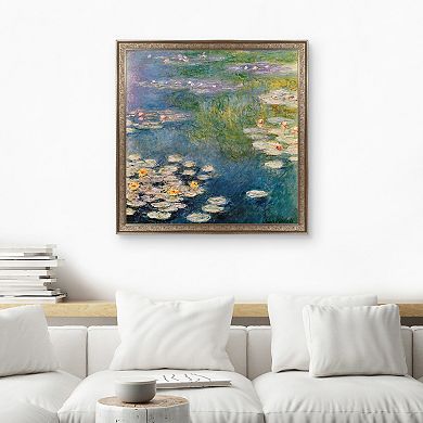 Masterpiece Waterlilies at Giverny by Claude Monet Framed Canvas Wall Art