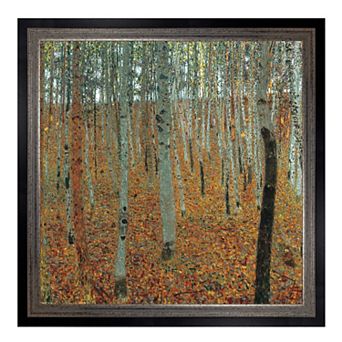 Masterpiece Forest of Beech Trees Framed Canvas Wall Art