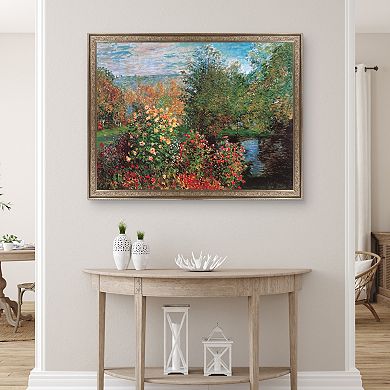 Masterpiece Corner of the Garden at Montgeron by Claude Monet Framed Canvas Wall Art