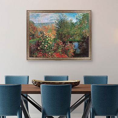 Masterpiece Corner of the Garden at Montgeron by Claude Monet Framed Canvas Wall Art