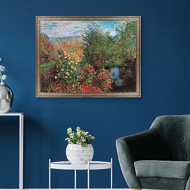 Masterpiece Corner of the Garden at Montgeron by Claude Monet Framed Canvas Wall Art