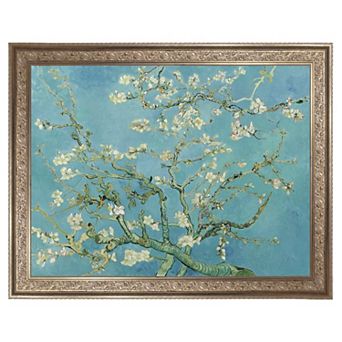 Masterpiece Almond Blossoms by Vincent Van Gogh Framed Canvas Wall Art