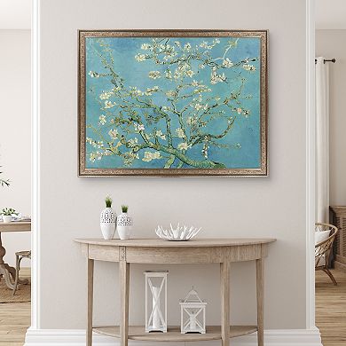 Masterpiece Almond Blossoms by Vincent Van Gogh Framed Canvas Wall Art