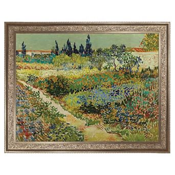 Masterpiece Garden at Arles by Vincent Van Gogh Framed Canvas Wall Art