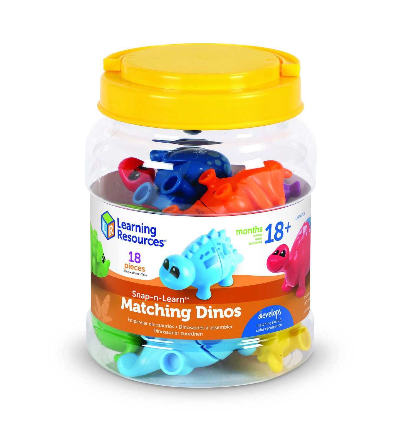 Детские игрушки Learning Resources 18 pc Snap-n-Learn Matching Dinos Set — фото 1