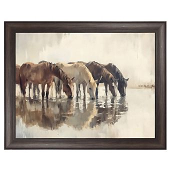 Masterpiece Herd of Horses Framed Canvas Wall Art