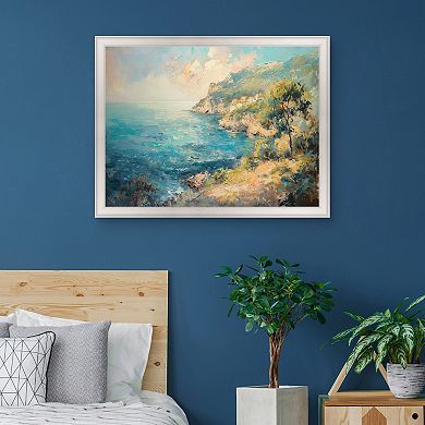 Masterpiece Vibrant Seaside I Framed Canvas Wall Art