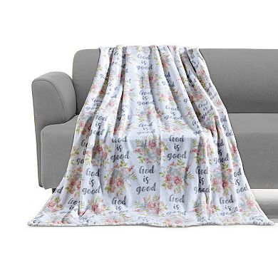 Elegant Comfort Religious Flannel Fleece Throw Blanket - Velvet Feel, 50 X 70 Inches.