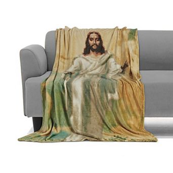 Elegant Comfort Religious Flannel Fleece Throw Blanket - Velvet Feel, 50 X 70 in