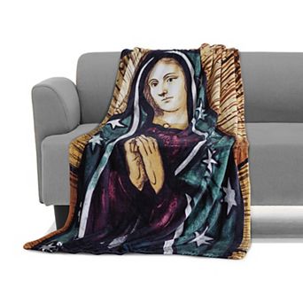 Elegant Comfort Religious Flannel Fleece Throw Blanket - Velvet Feel, 50 X 70 in