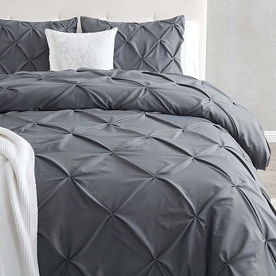 Nestl 3 Piece Pinch Pleat Duvet Cover Set