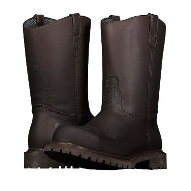 10” Wellington Steel Toe Work Boots for Men Electrical Hazard Oil and Slip Resistant