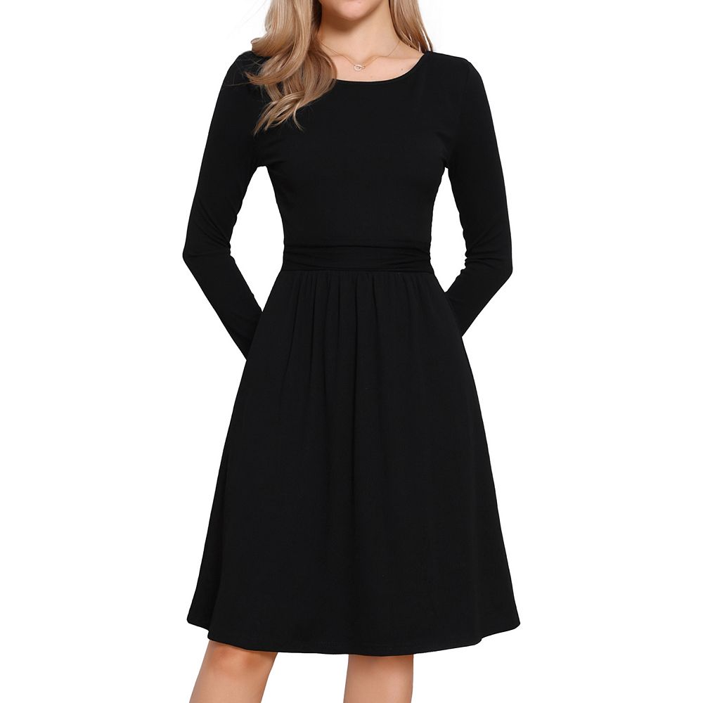 a line knitted dress Fit & Flare Midi Shirt Dress | A-Line Dress