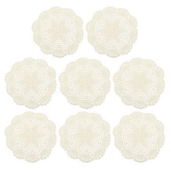 Crochet Doilies, 8 pc 8" Handmade Crochet Cotton Coaster, Round Lace Placemats