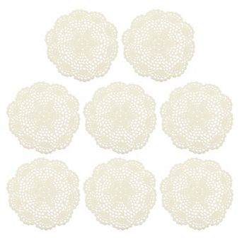 Crochet Doilies, 8 pc 8" Handmade Crochet Cotton Coaster, Round Lace Placemats