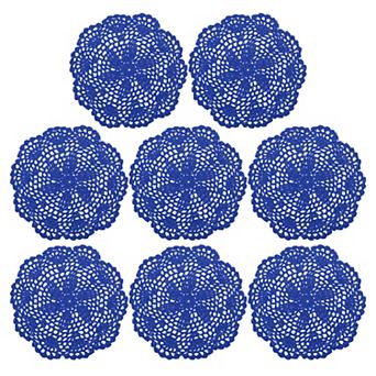 Crochet Doilies, 8 pc 8" Handmade Crochet Cotton Coaster, Round Lace Placemats