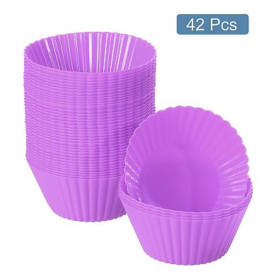 42Pcs Silicone Cupcake Liners, Non-Stick Baking Cups, for Cooking Eggs, Baking Muffins