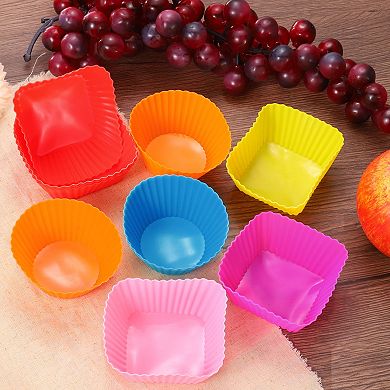 45Pcs Silicone Cupcake Liners, Non-Stick Baking Cups, for Cooking Eggs, Baking Muffins Red