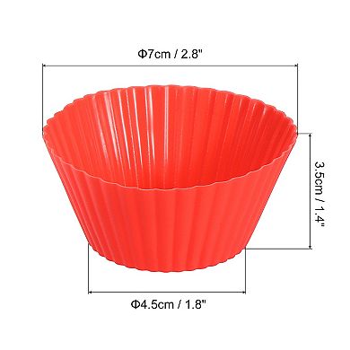 45Pcs Silicone Cupcake Liners, Non-Stick Baking Cups, for Cooking Eggs, Baking Muffins Red
