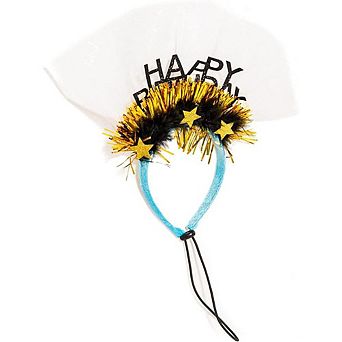 Midlee Sparkle Happy Birthday Dog Headband