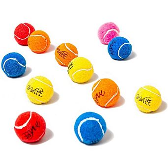 Midlee Dog Tennis Balls Assorted Colors With Squeaker- 25 Pack