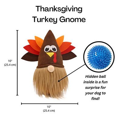 Midlee Thanksgiving Gnome Dog Toy With Hidden Ball