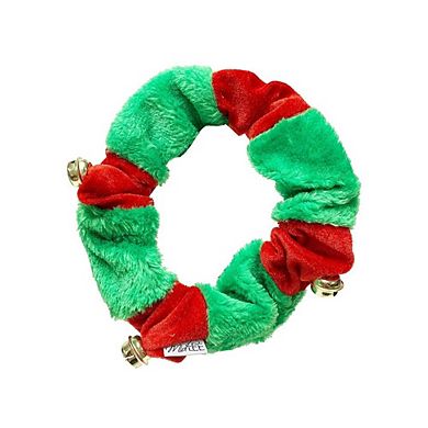 Midlee Reindeer Antlers and Green/Red Bell Collar for Large Dogs
