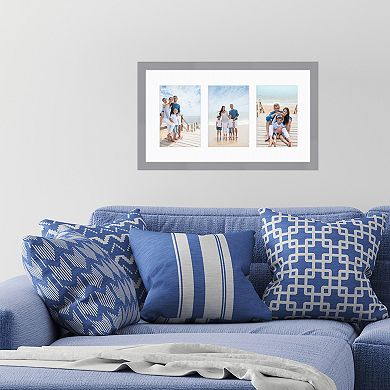 COURTSIDE MARKET Classic Hues Collection 9"" x 16" Triple Photo Frame