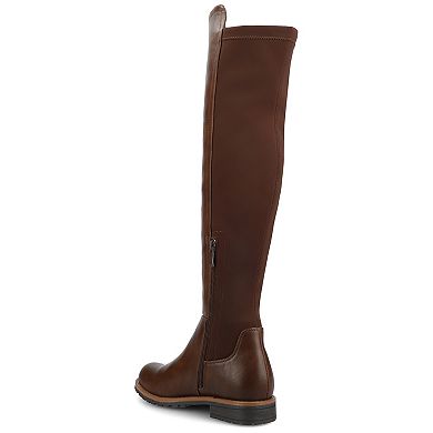 Journee Morrigan Women's Elastic Stretch Thigh-High Round Toe Boots