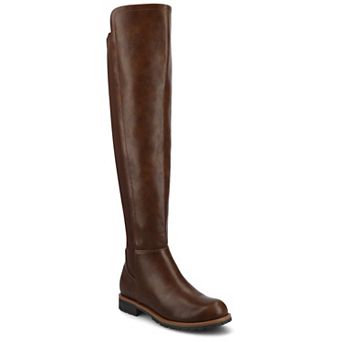 Journee Morrigan Women's Elastic Stretch Thigh-High Round Toe Boots