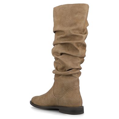 Journee Pennie Women's Almond Toe Slouchy Knee-High Boots