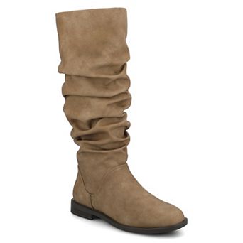 Journee Pennie Women's Almond Toe Slouchy Knee-High Boots