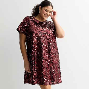 Plus Size Nine West Bow-Back Mini Dress