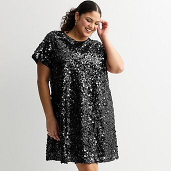 Plus Size Nine West Bow-Back Mini Dress